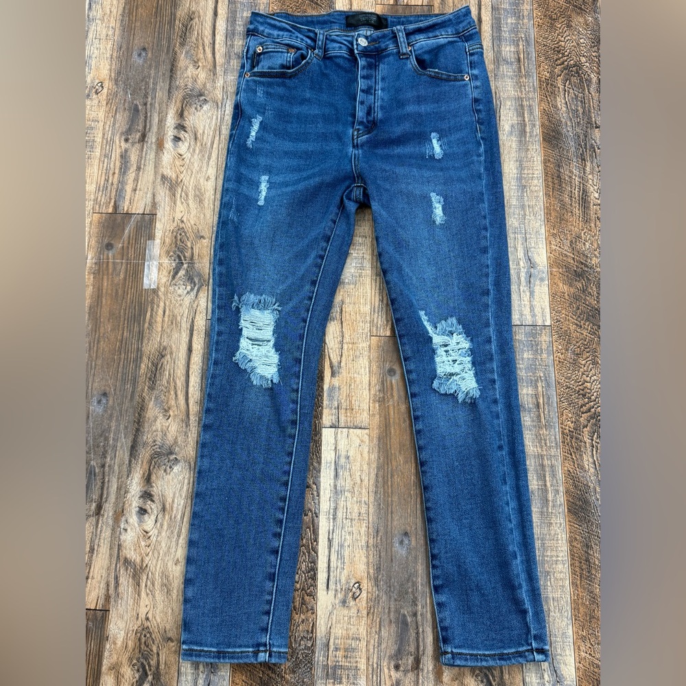 Monkey Ride Original Vintage Women’s Distressed Button Fly Jeans, Size 9/29